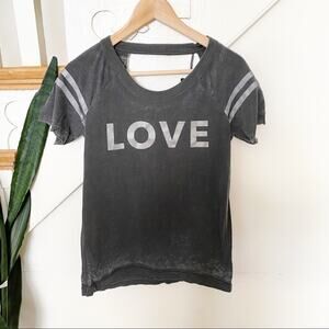 Chaser LOVE choker back charcoal gray shirt sz S